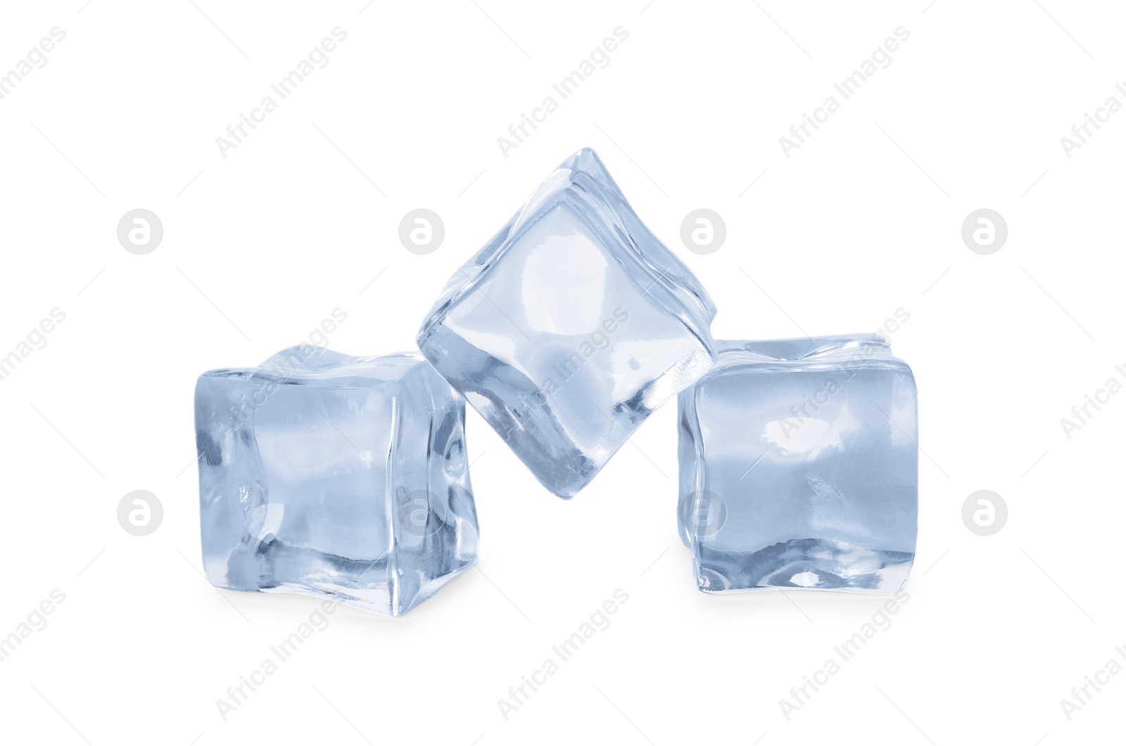 Photo of Crystal clear ice cubes isolated on white