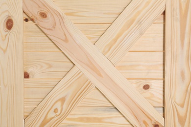 Photo of Side of wooden crate as background, closeup