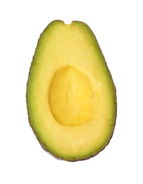 Photo of Half of ripe avocado isolated on white