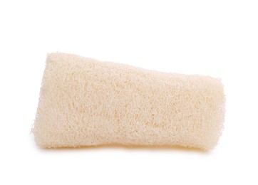 Photo of Loofah sponge isolated on white. Personal hygiene product