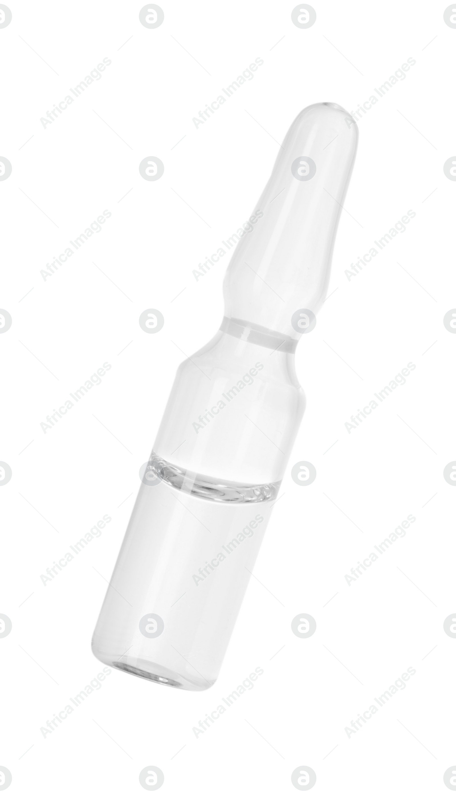 Photo of Glass ampoule with liquid isolated on white