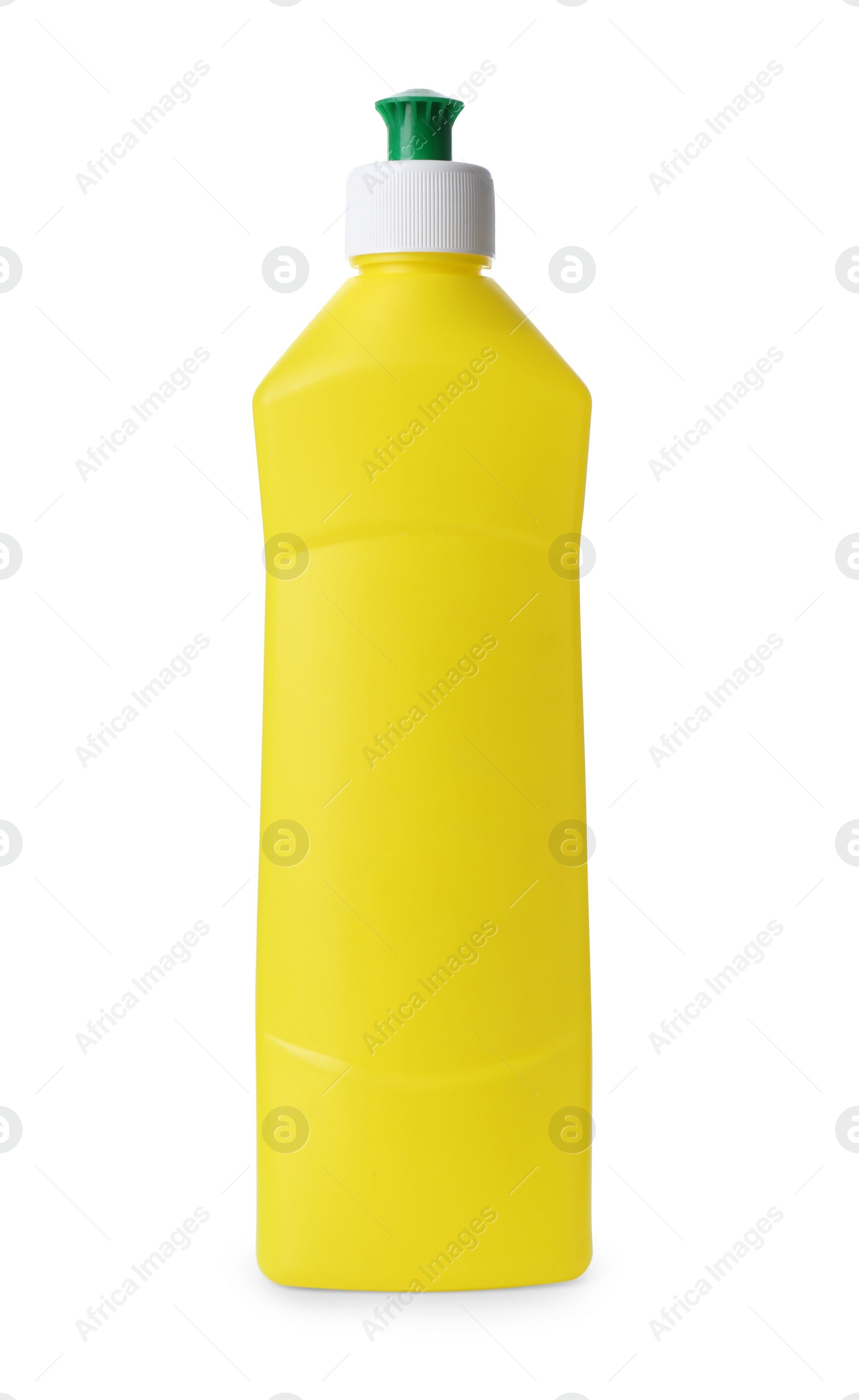 Photo of Bottle of detergent isolated on white. Cleaning supply