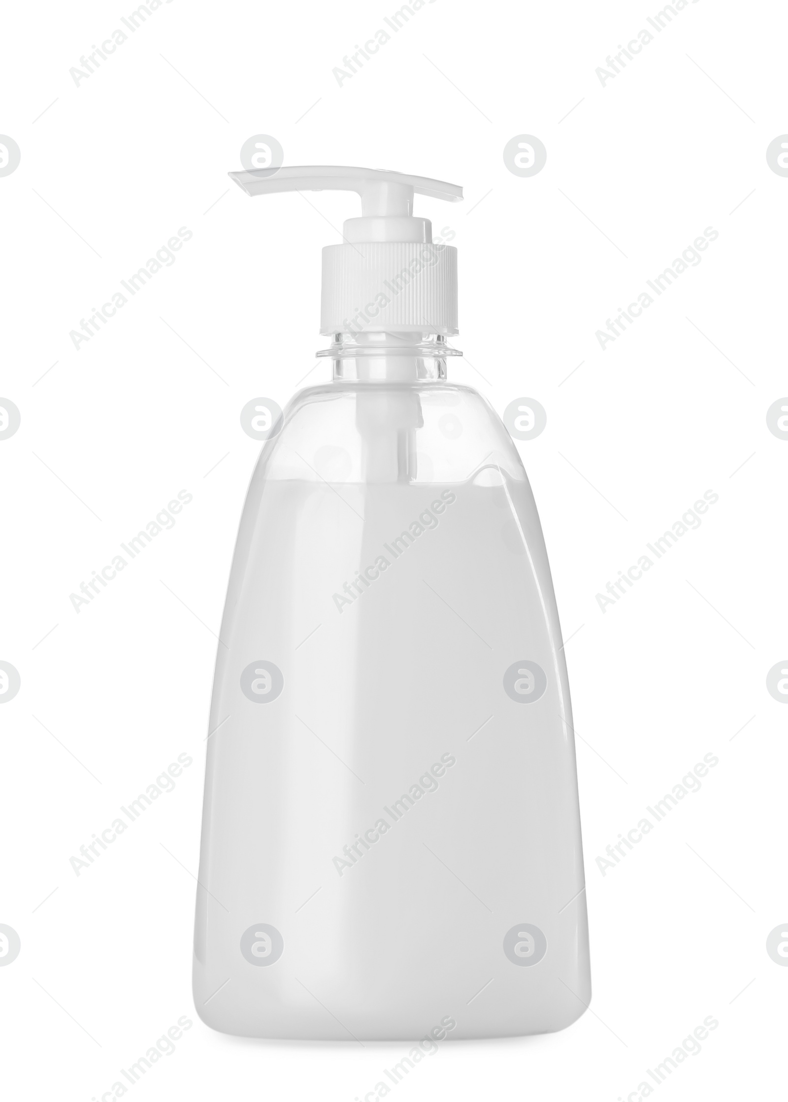 Photo of Bottle of liquid soap isolated on white