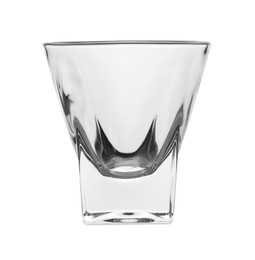 Photo of Elegant clean empty shot glass isolated on white
