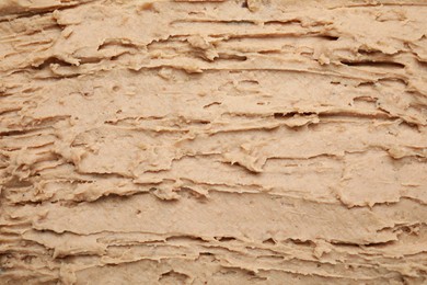 Photo of Texture of delicious liverwurst as background, closeup