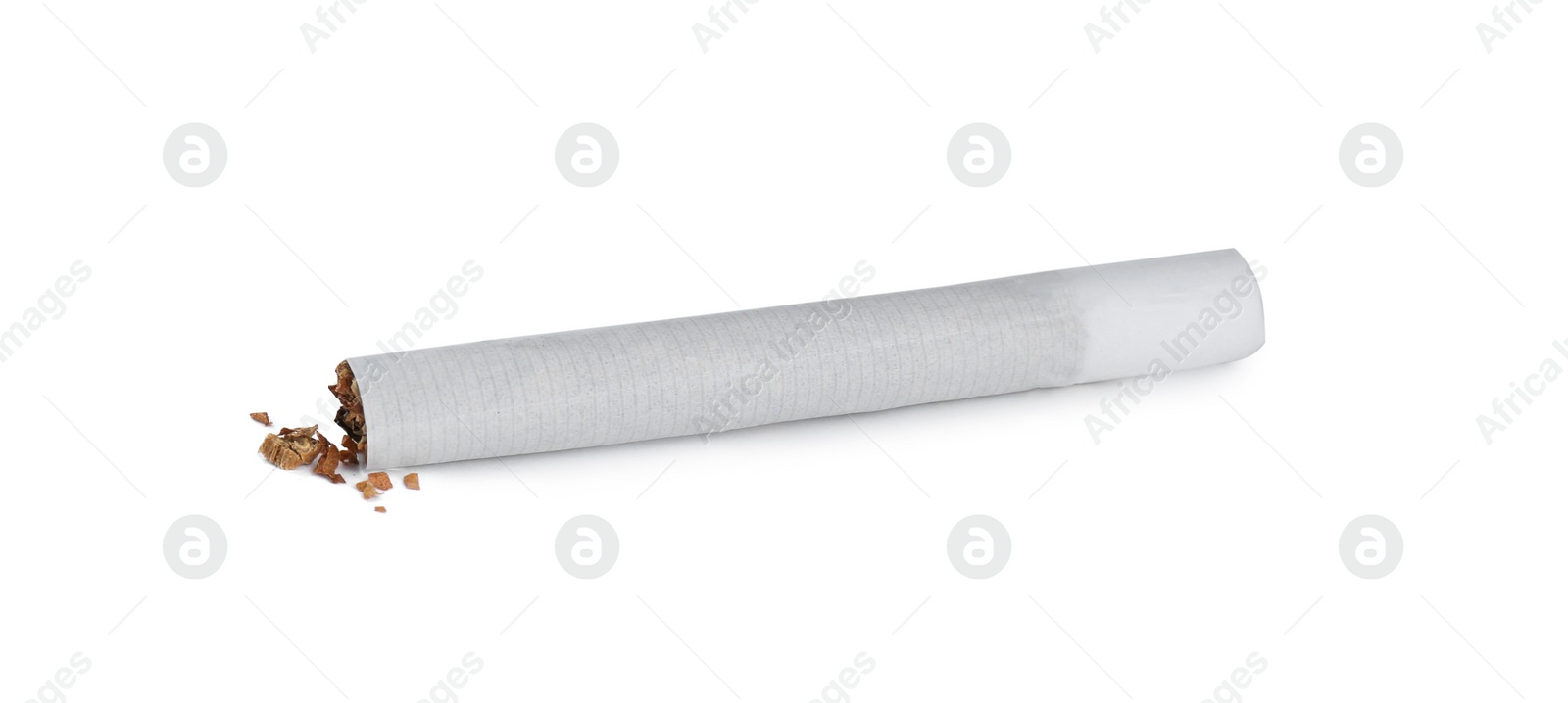 Photo of Hand rolled tobacco cigarette isolated on white