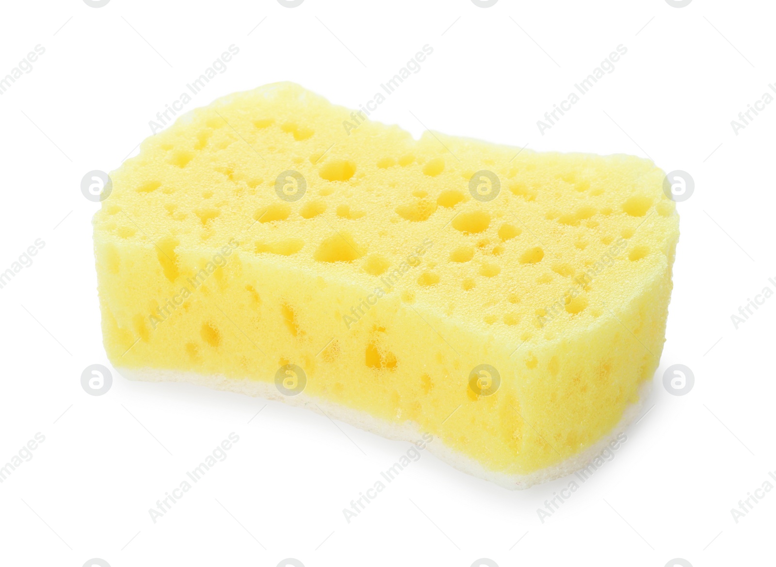 Photo of One new yellow sponge isolated on white