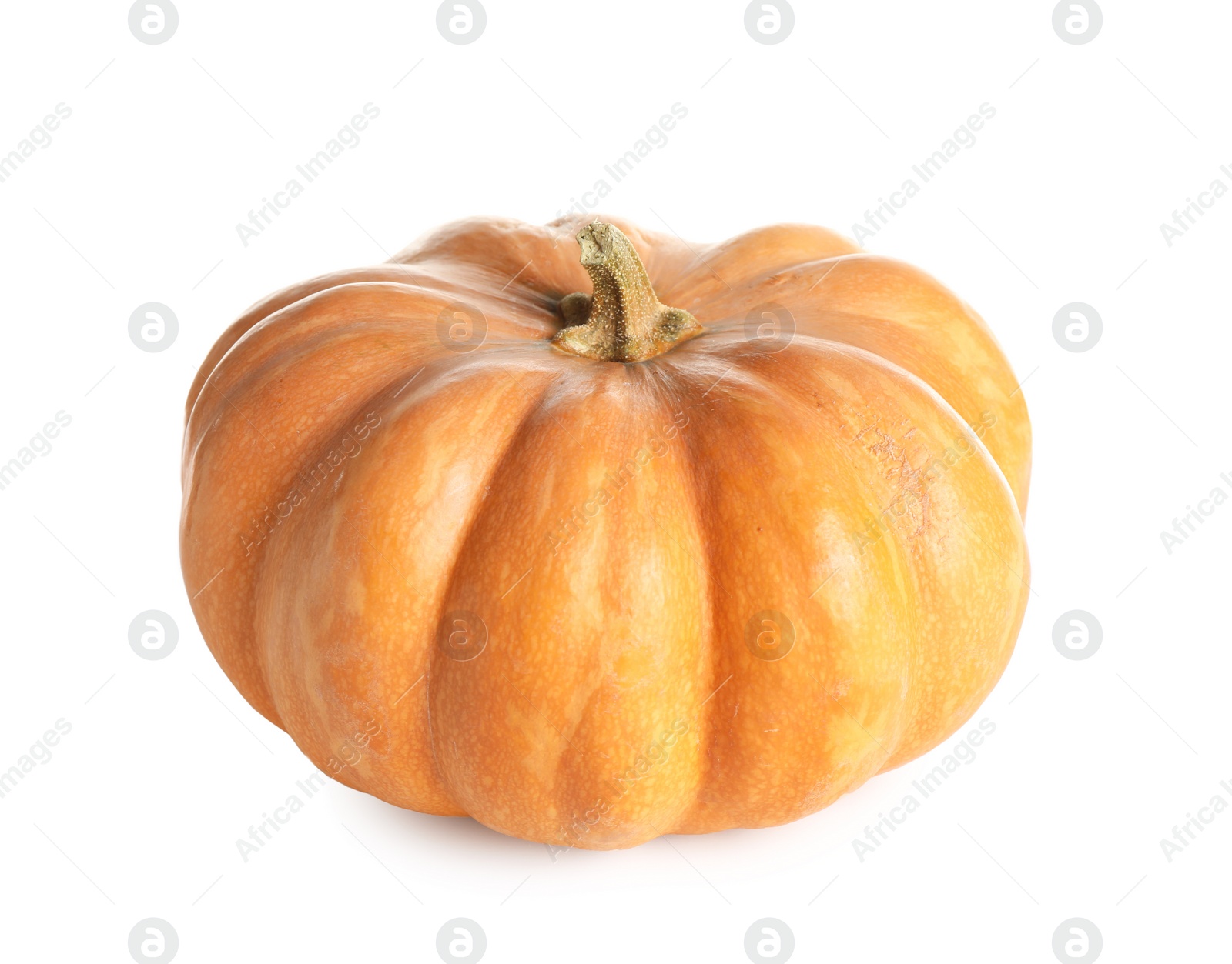 Photo of Fresh raw pumpkin isolated on white. Organic plant