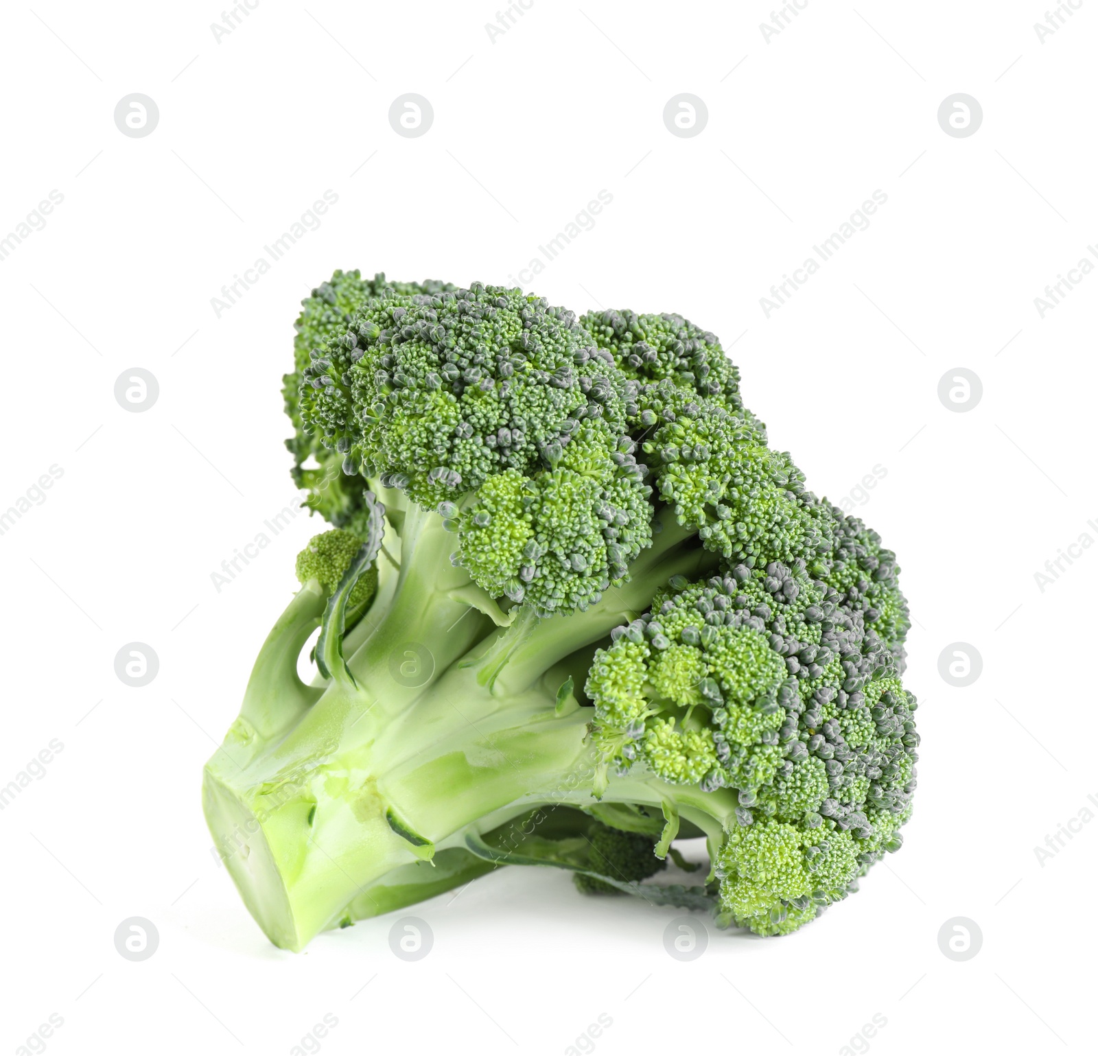 Photo of Fresh green raw broccoli on white background