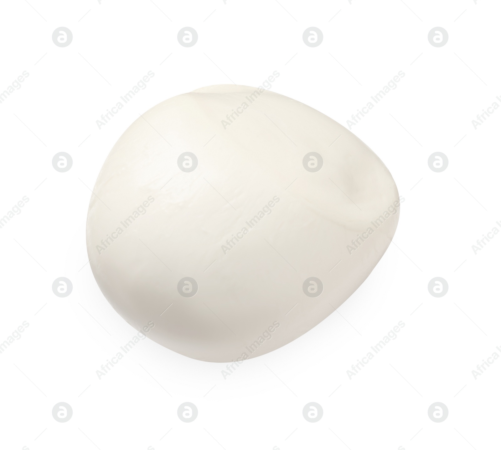 Photo of Delicious mozzarella cheese ball isolated on white