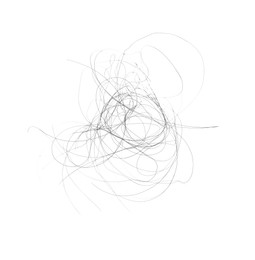 Photo of Pile of lost hair isolated on white, top view