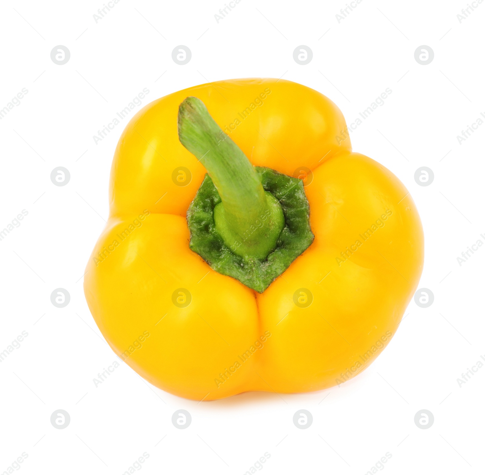 Photo of Ripe yellow bell pepper isolated on white