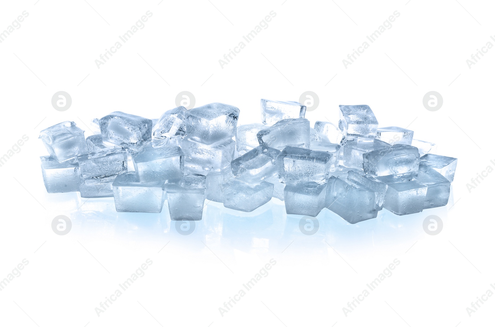 Photo of Crystal clear ice cubes isolated on white