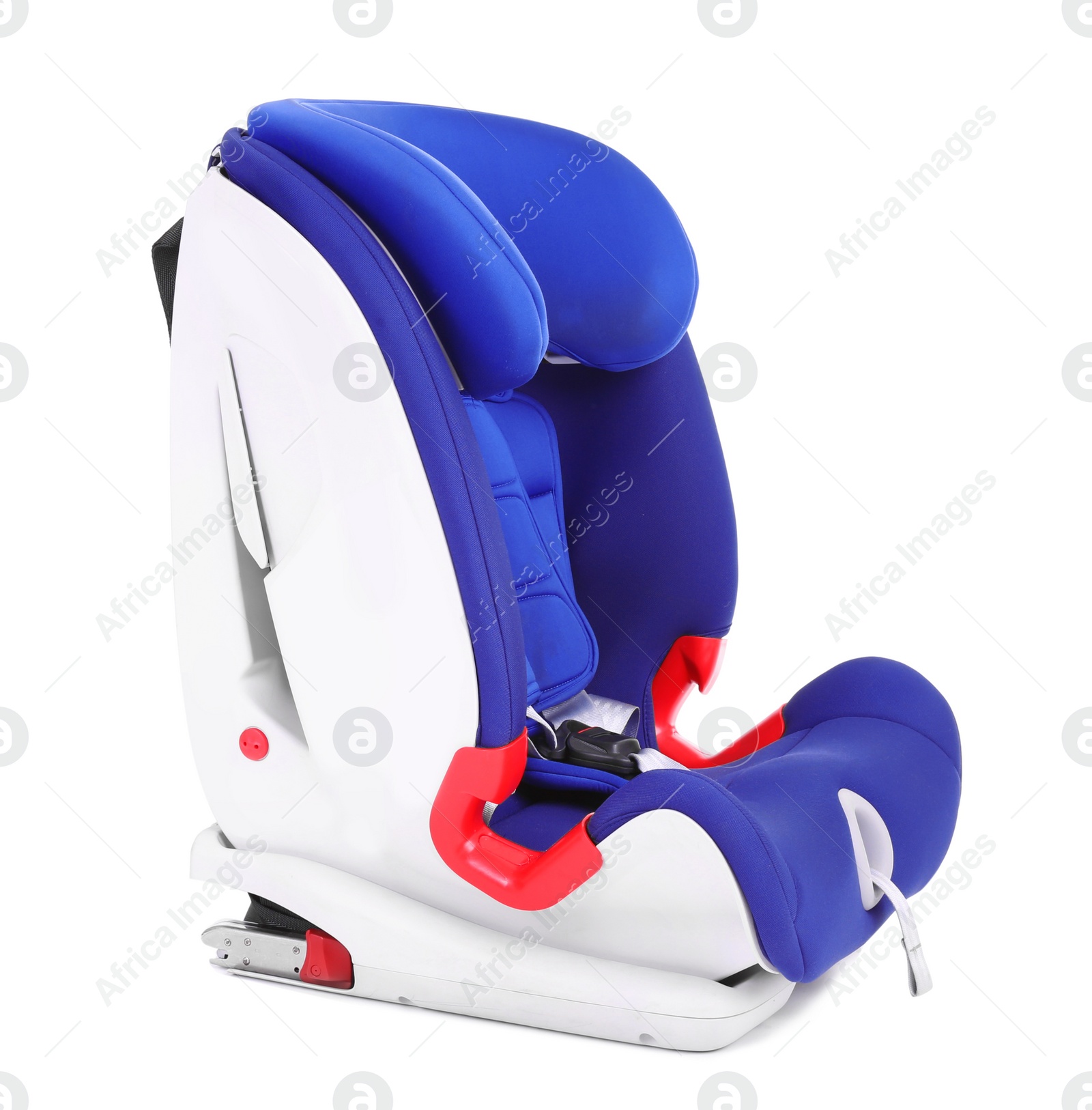 Photo of Car safety seat for child on white background