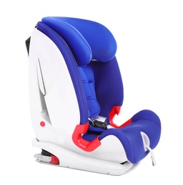 Car safety seat for child on white background