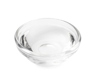 Photo of Vinegar in glass bowl isolated on white