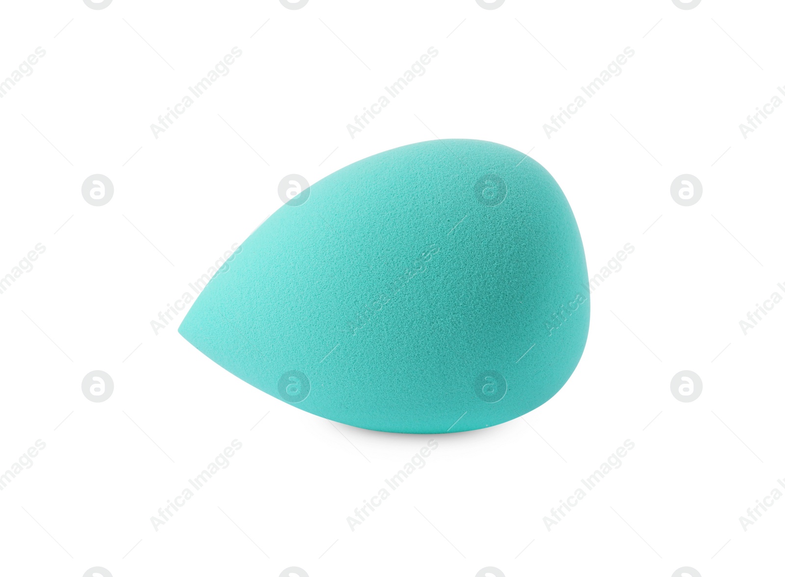 Photo of One turquoise makeup sponge isolated on white