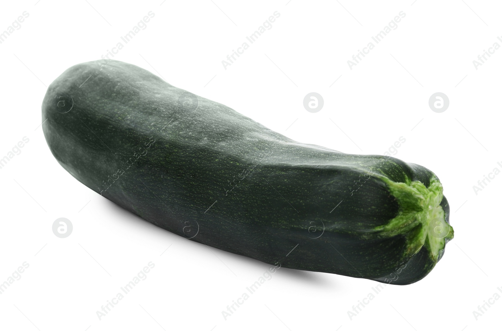 Photo of Fresh ripe green zucchini on white background