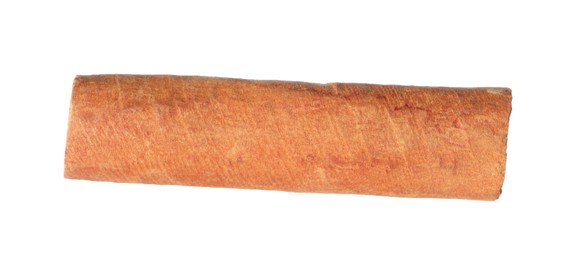 Photo of One aromatic cinnamon stick isolated on white