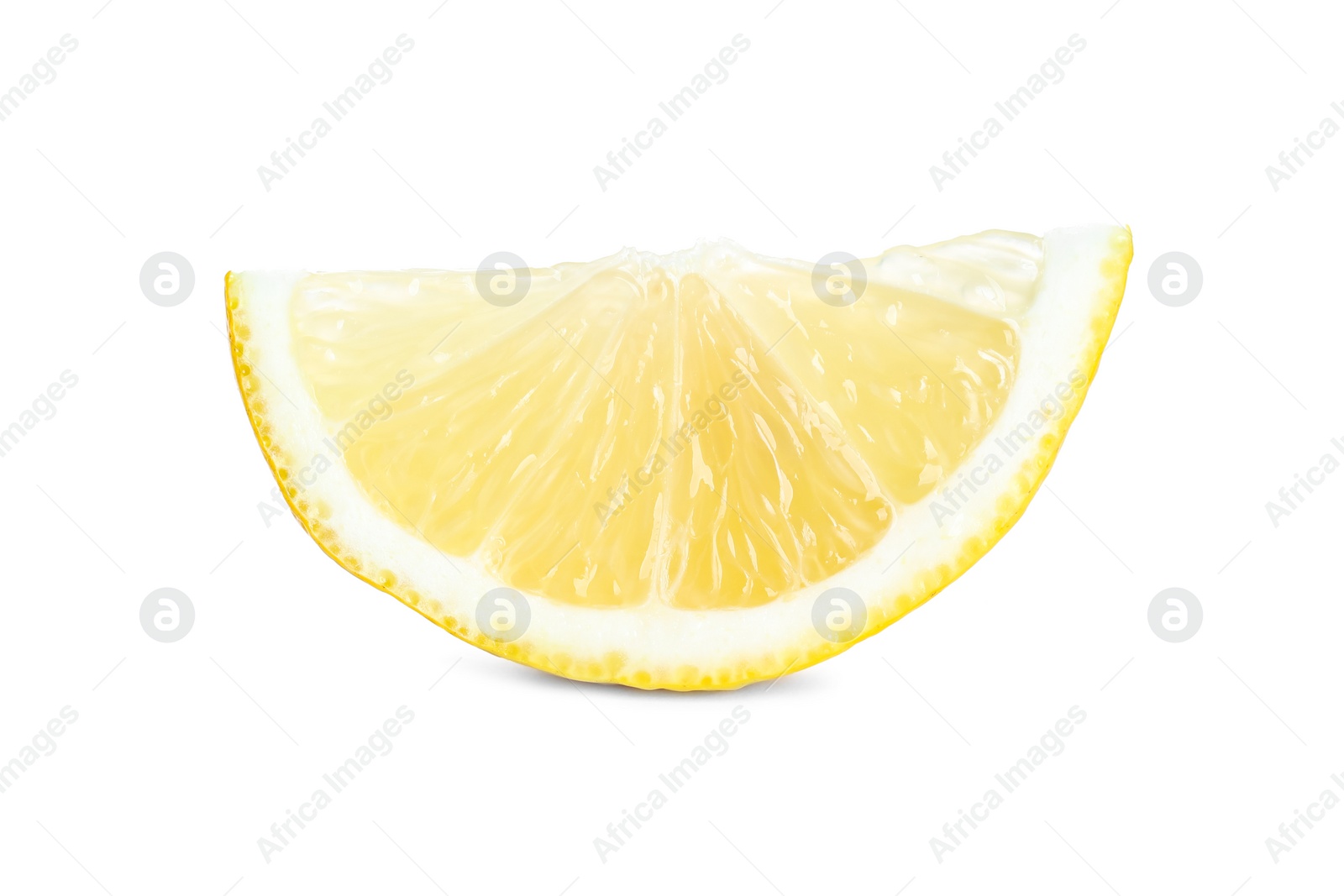 Photo of Slice of fresh lemon isolated on white