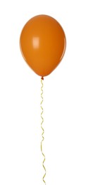 Orange balloon with ribbon isolated on white