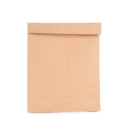 Photo of Paper bag isolated on white. Mockup for design