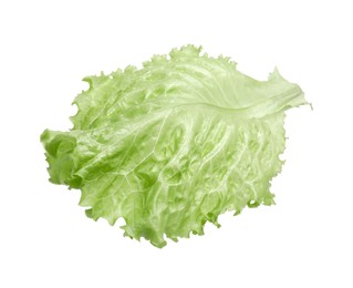 Photo of Fresh green lettuce leaf isolated on white