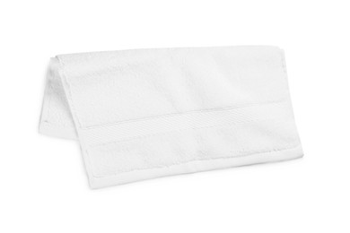 Soft terry towel isolated on white, top view