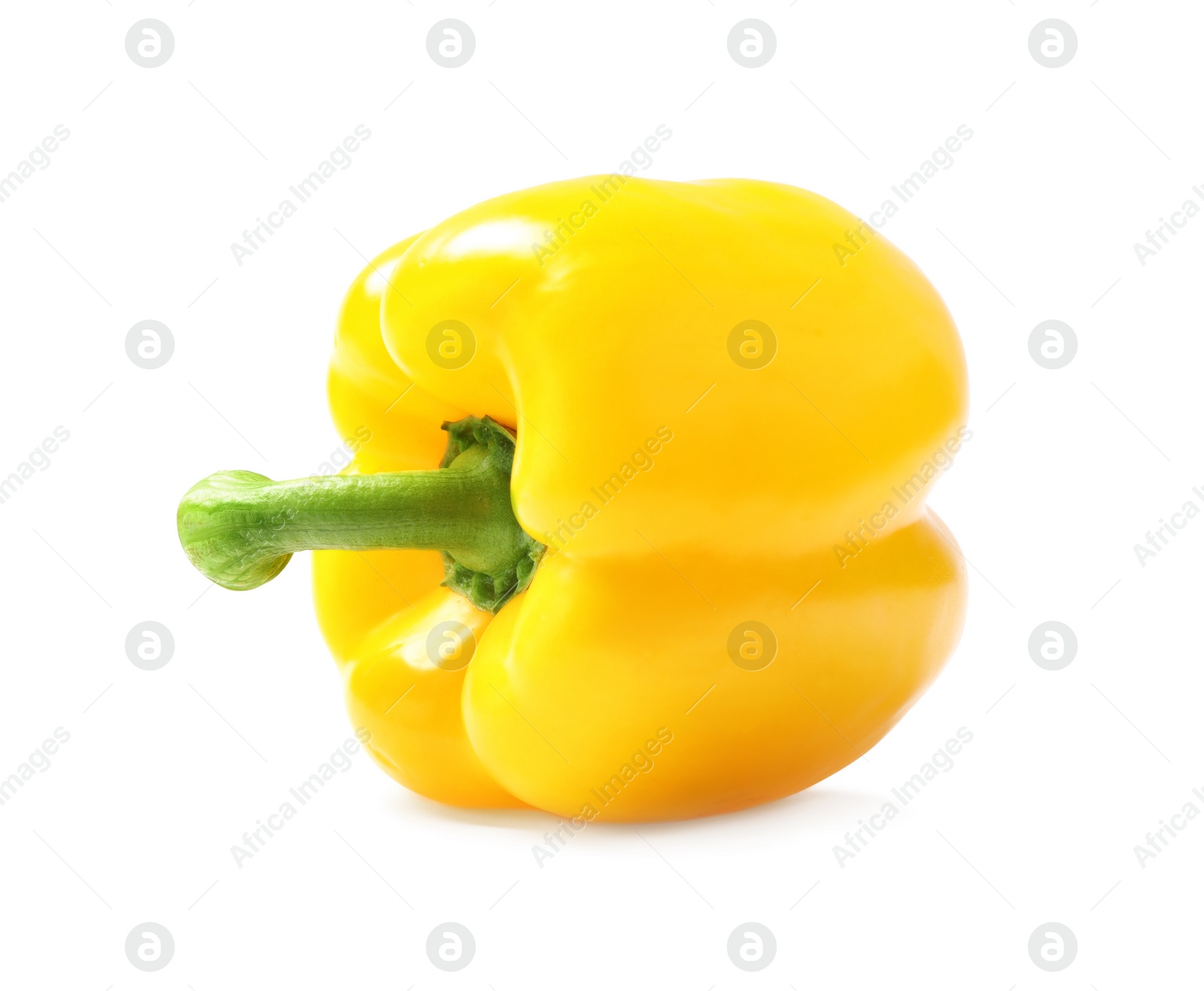 Photo of Ripe yellow bell pepper isolated on white