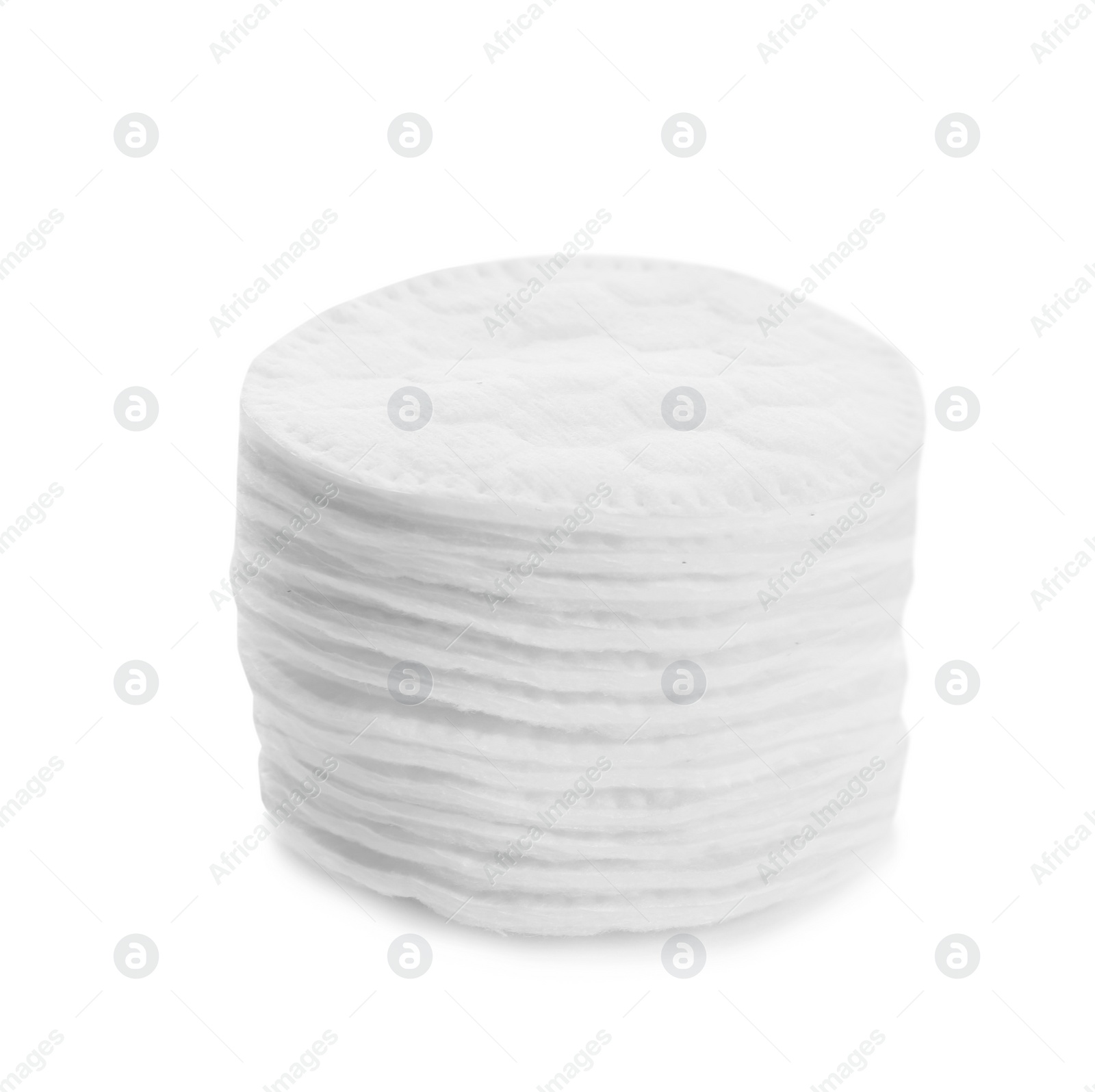 Photo of Stack of cotton pads isolated on white