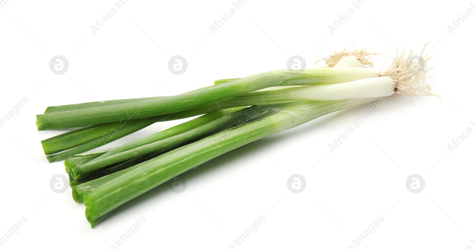 Photo of Fresh green onion on white background