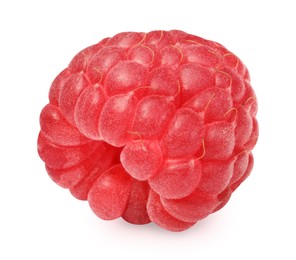 Photo of One tasty ripe raspberry isolated on white