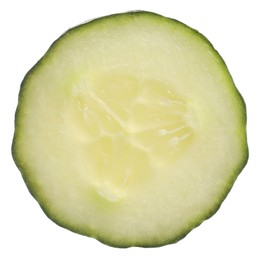 Slice of fresh cucumber isolated on white