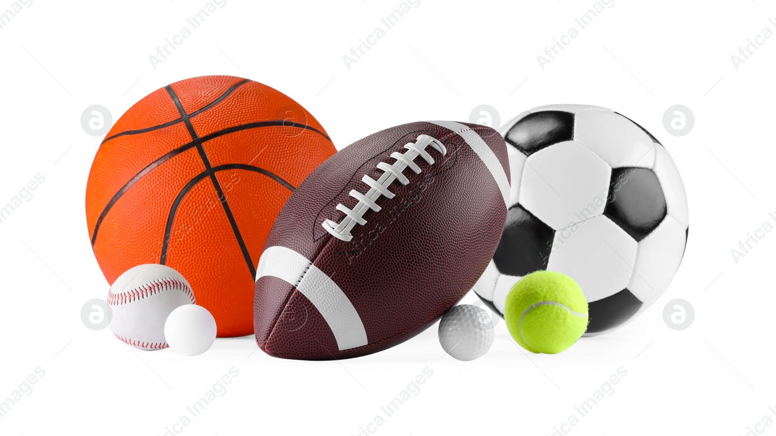 Photo of Many different sports balls isolated on white