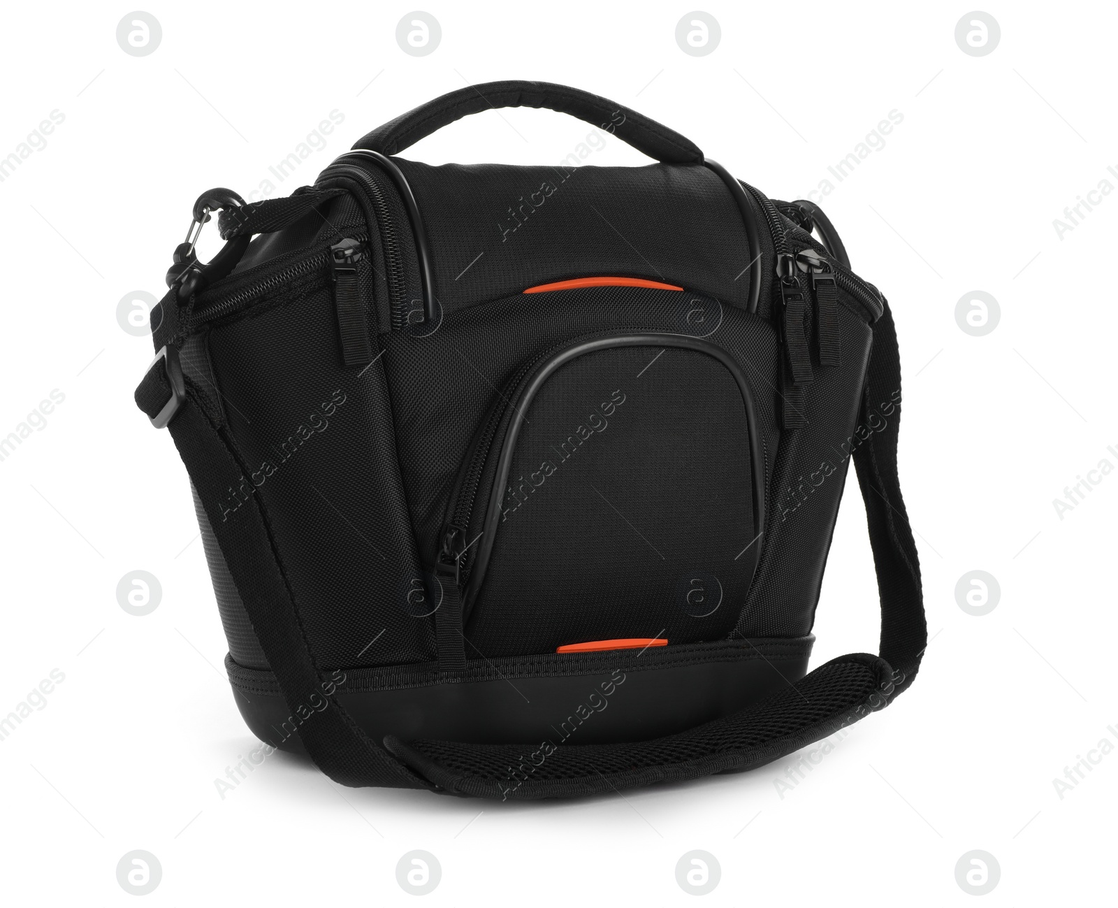 Photo of Bag for camera isolated on white. Professional accessory