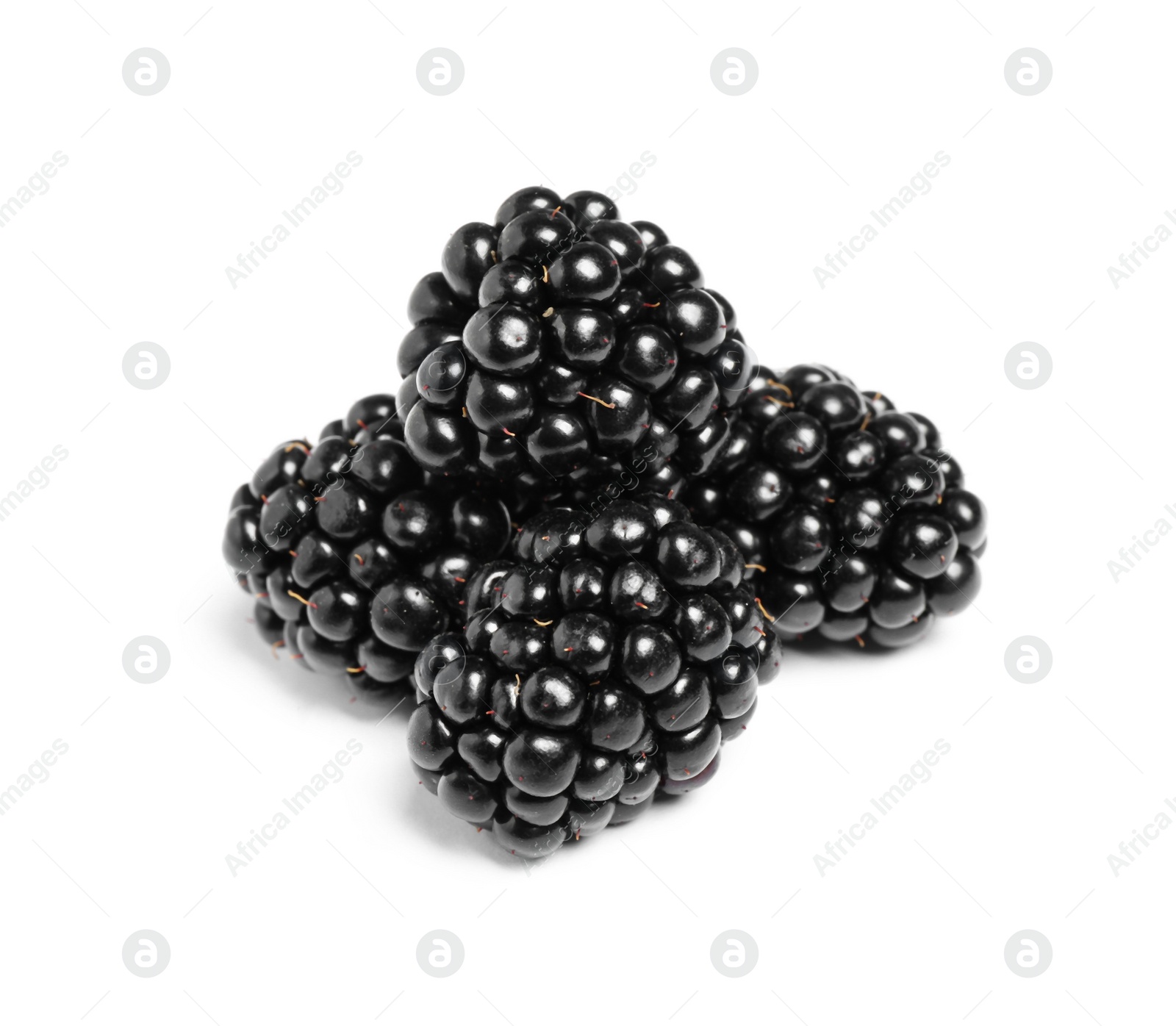 Photo of Delicious fresh ripe blackberries isolated  on white