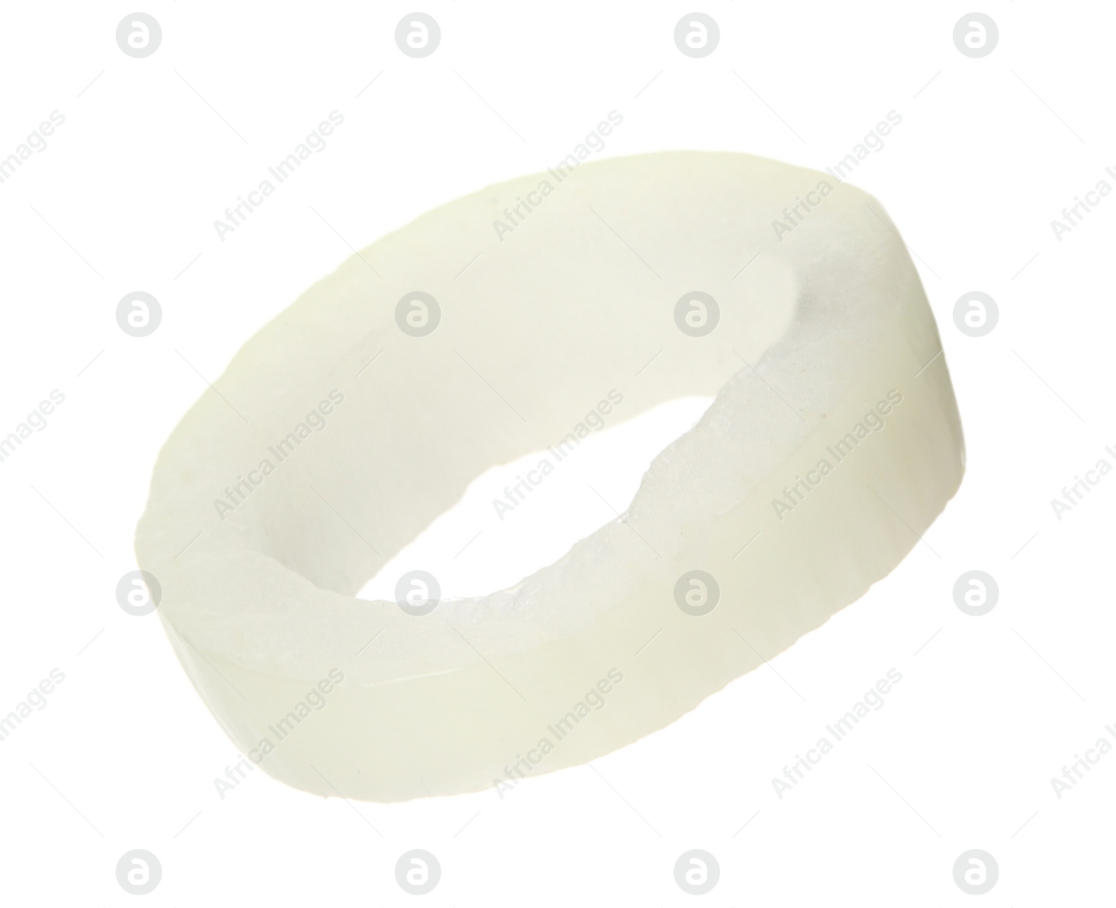 Photo of Fresh tasty onion ring on white background