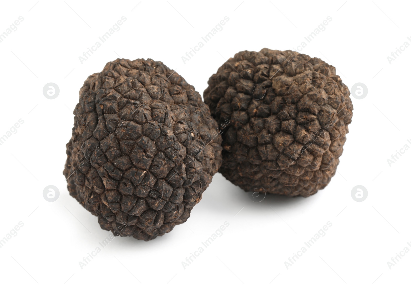 Photo of Fresh whole black truffles isolated on white