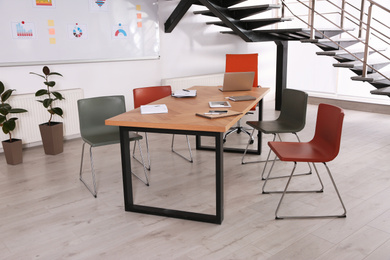 Conference room interior with modern office table