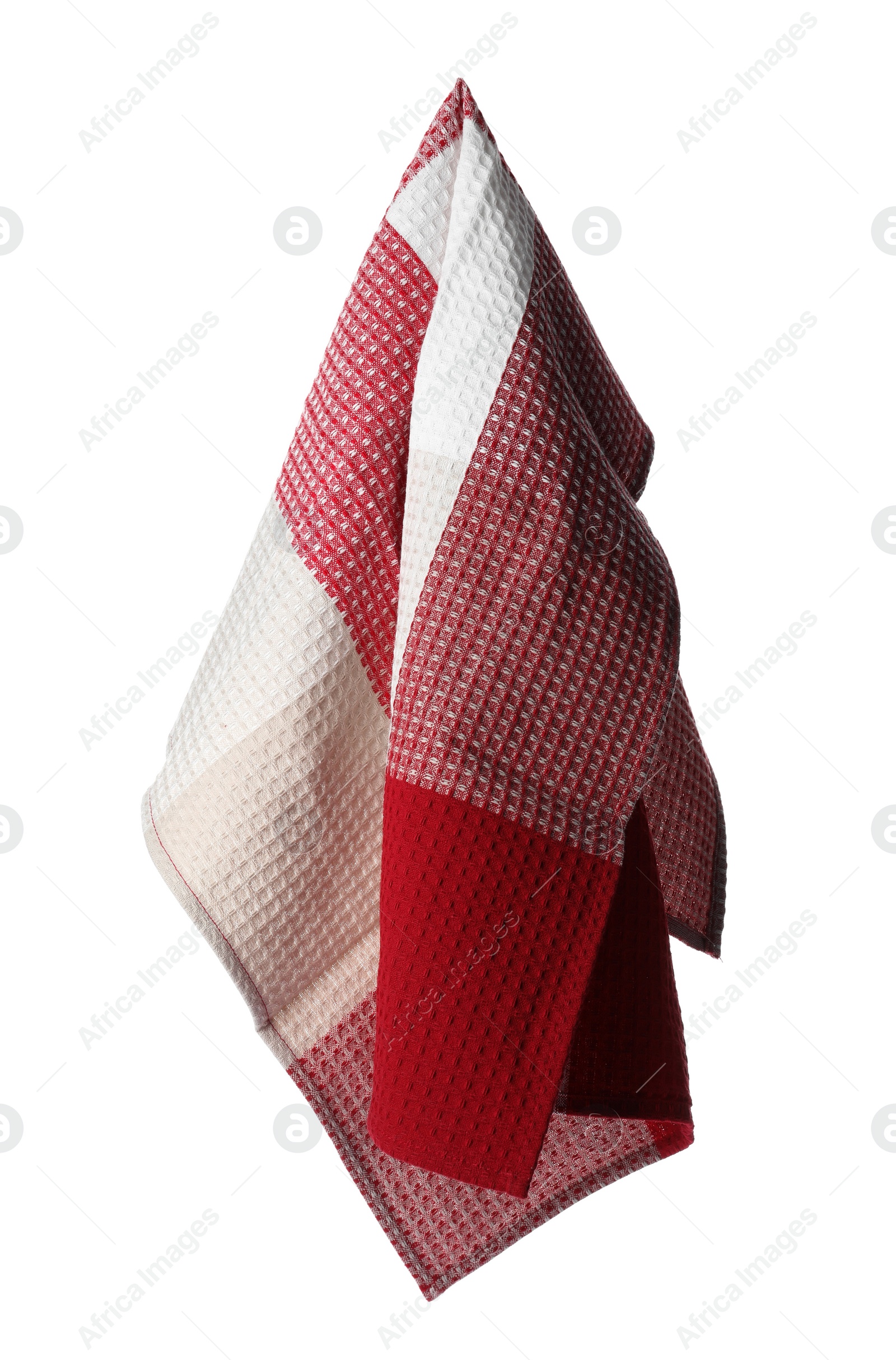 Photo of New textile napkin with pattern isolated on white