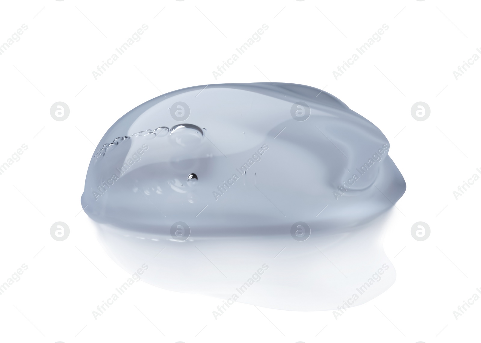 Photo of Sample of transparent cosmetic gel on white background