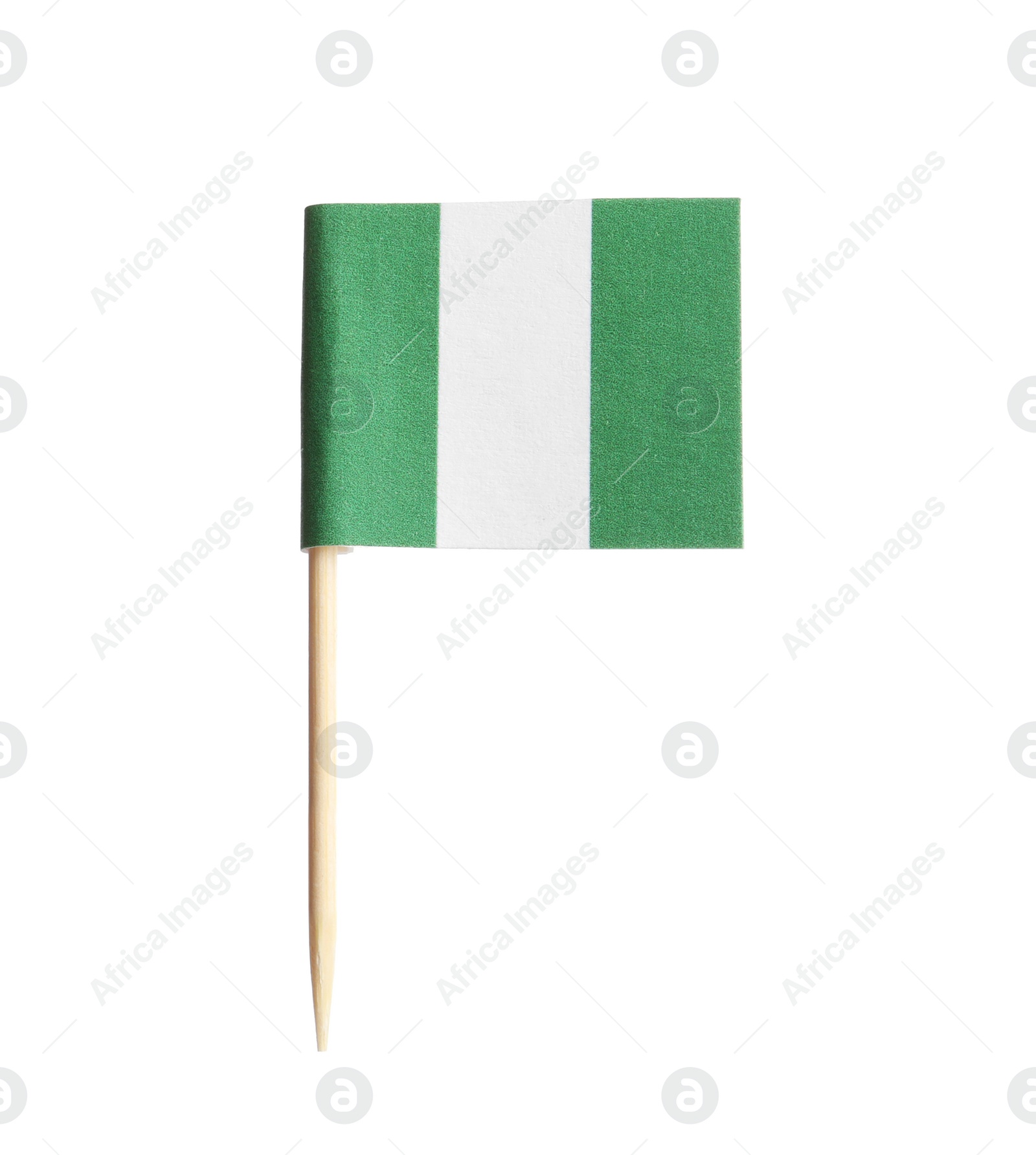 Photo of Small paper flag of Nigeria isolated on white