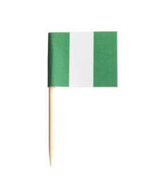 Small paper flag of Nigeria isolated on white