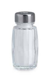 One glass salt shaker isolated on white