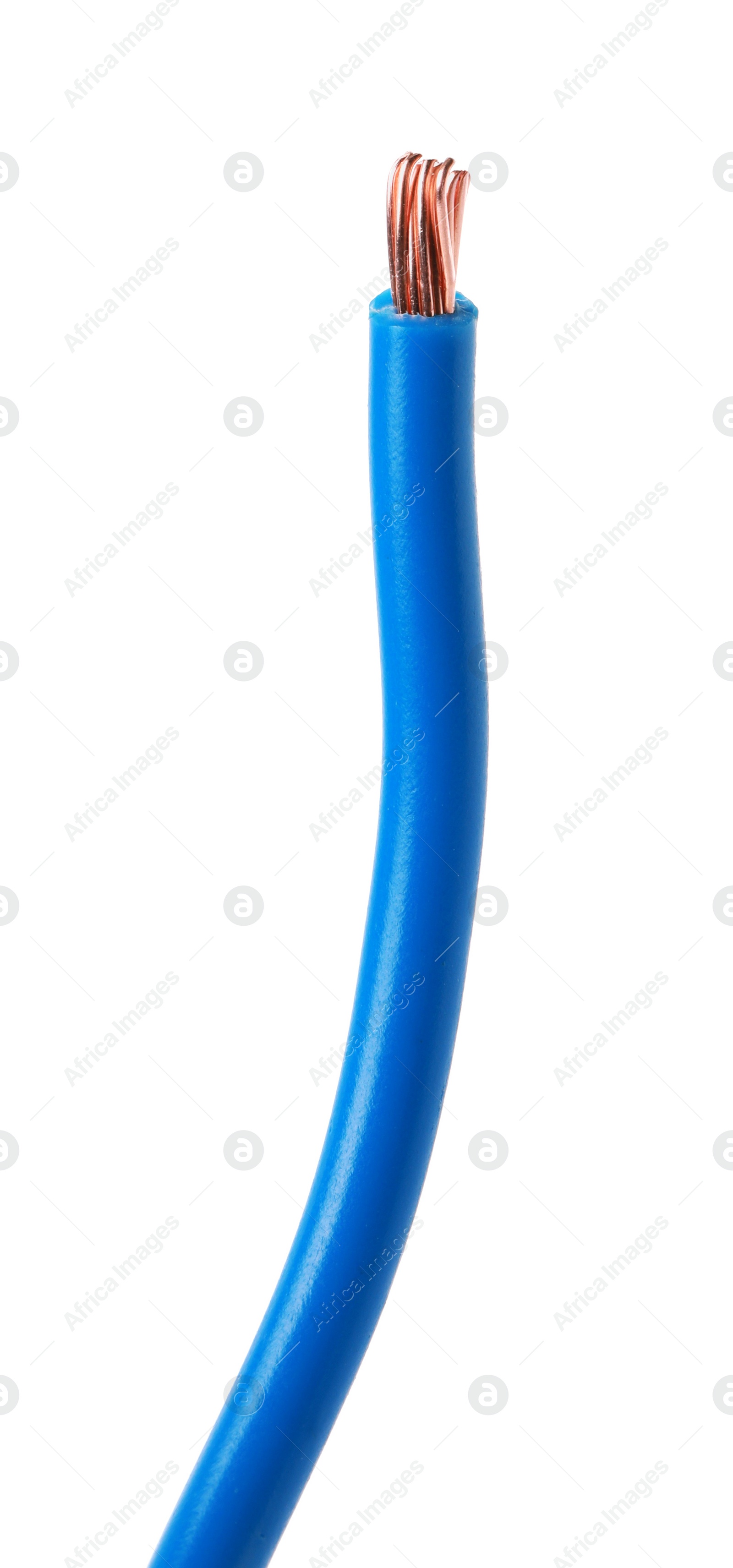Photo of One new electrical wire isolated on white