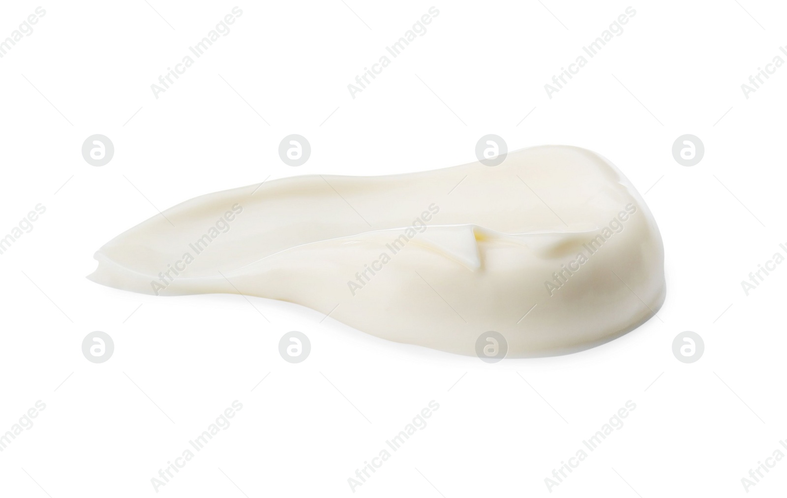 Photo of Tasty fresh mayonnaise sauce isolated on white