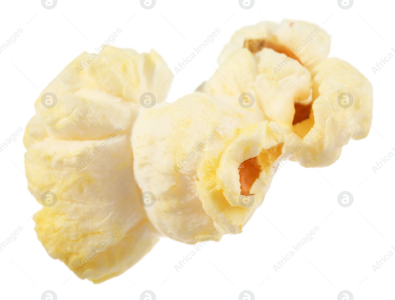 Photo of Kernel of tasty fresh popcorn isolated on white