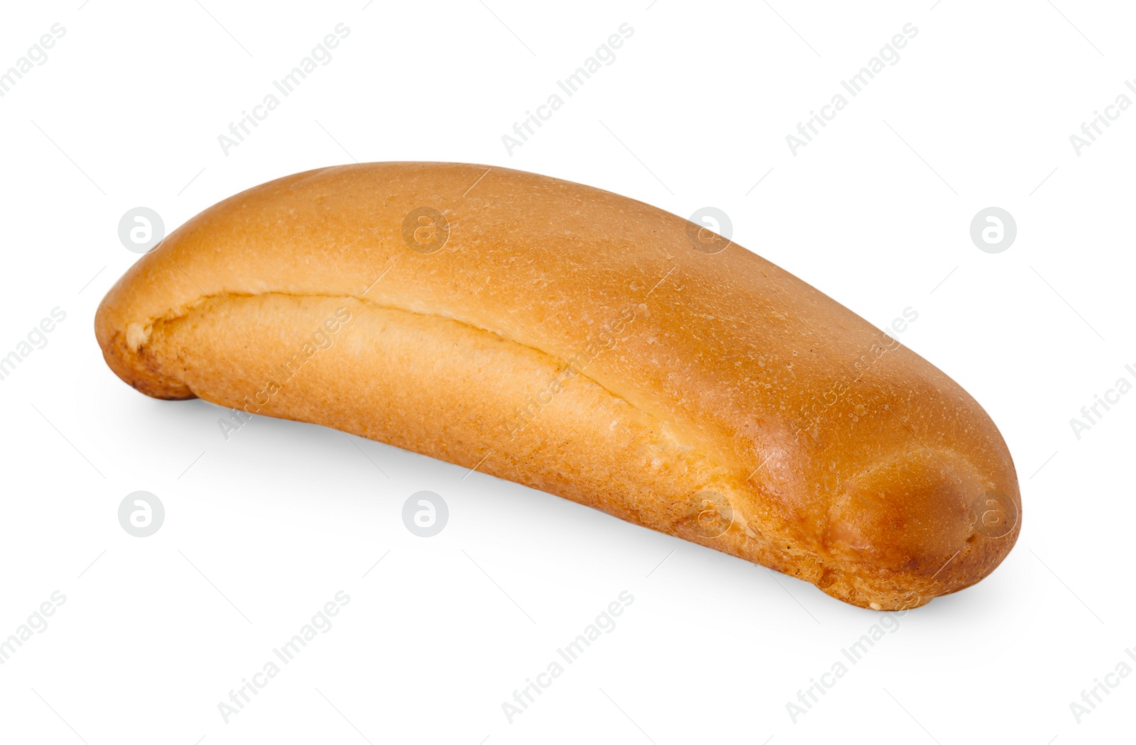 Photo of One fresh hot dog bun isolated on white