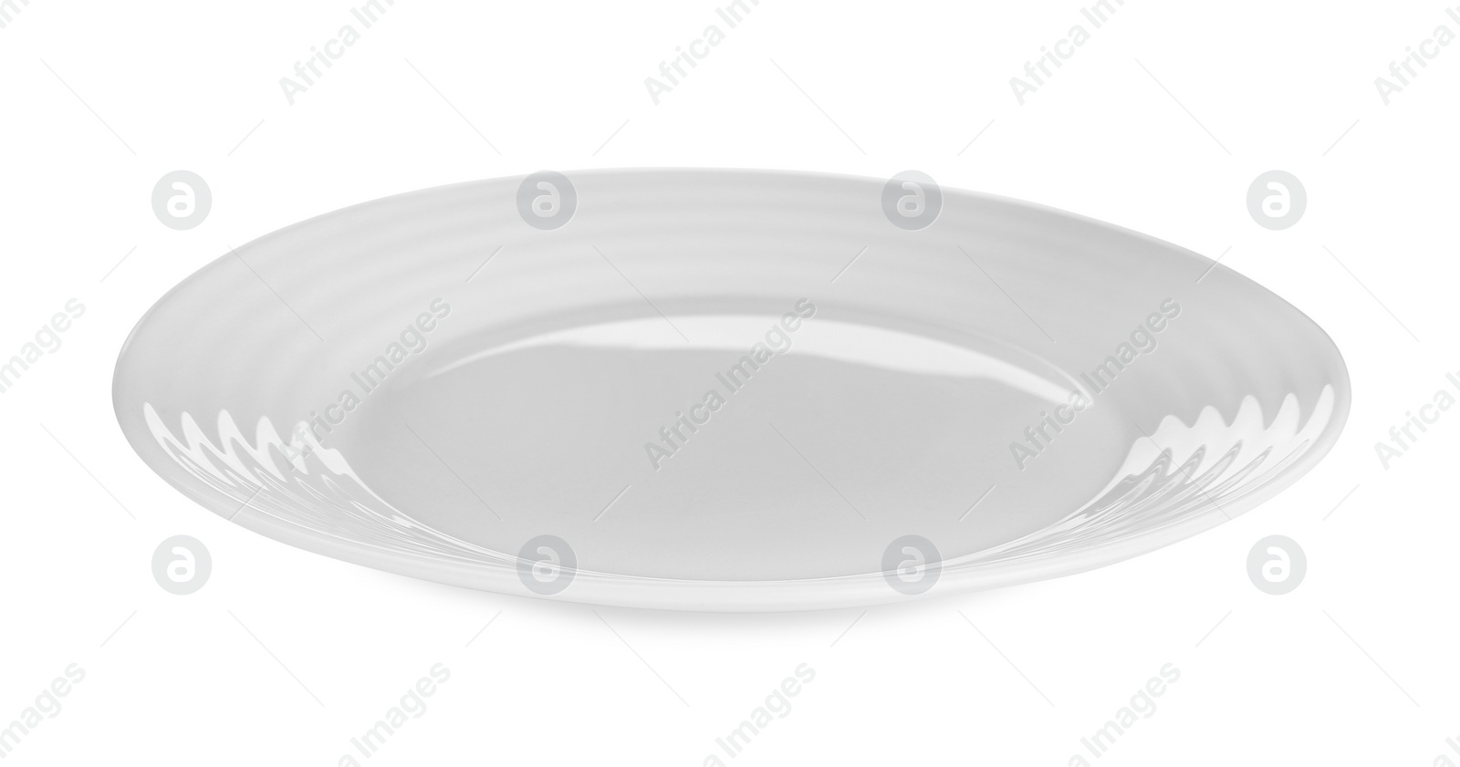 Photo of Clean empty ceramic plate isolated on white