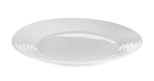 Clean empty ceramic plate isolated on white